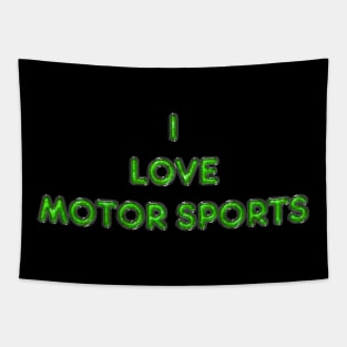 I Love Motor Sports - Green Tapestry