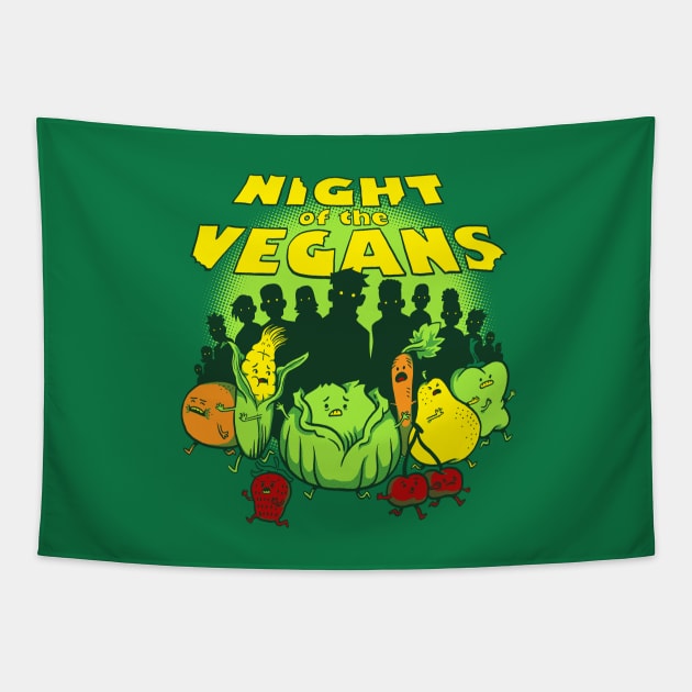 Night of the Vegans Tapestry by rebekie.b