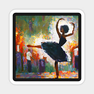 Black Ballerina Painting Magnet