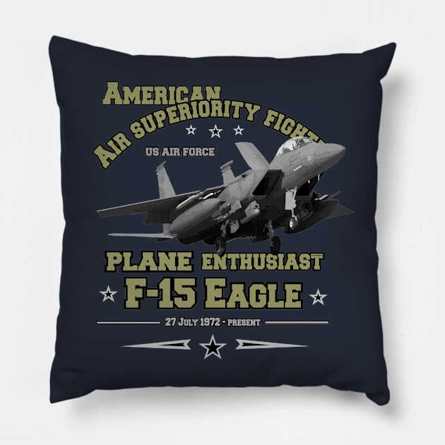 F15 EAGLE Aircraft fighter Plane Enthusiast Pillow by comancha