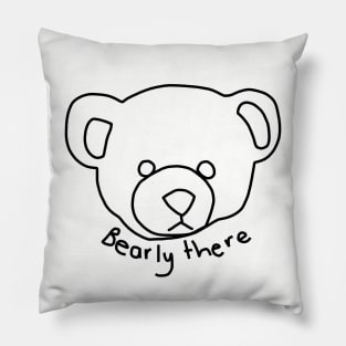 Minimal Bear Portrait with Puns Pillow