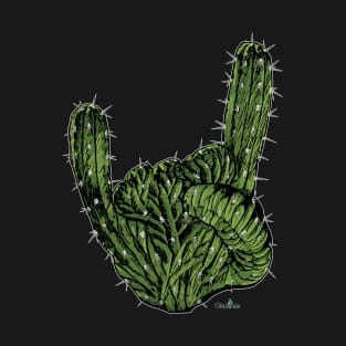 Rock on Cactus Hand 'The Sign of the Horns' T-Shirt