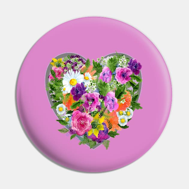 Blooming Heart Pin by MerryMakewell