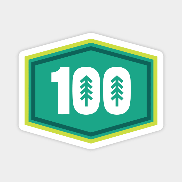 100 Mile Trail and Ultra Running Trees Magnet by PodDesignShop