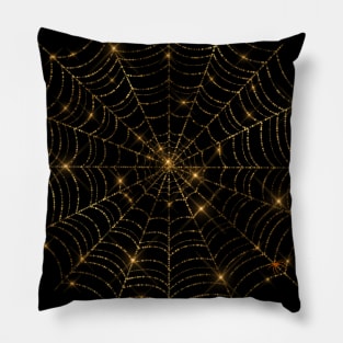 Gold Spiders web Pillow