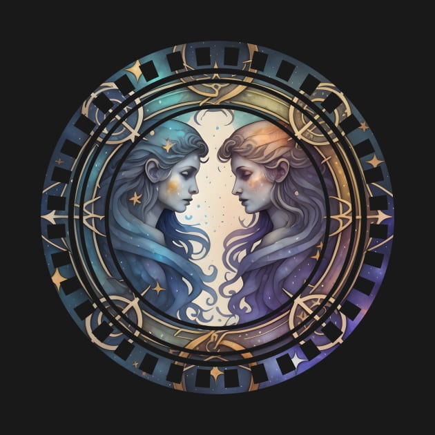 Gemini Sign Mandala circle by InkedSafari