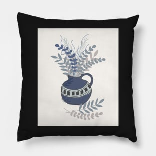 Still Life in Blue Vase Pillow