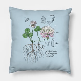 White Clover Botanical - tan Pillow