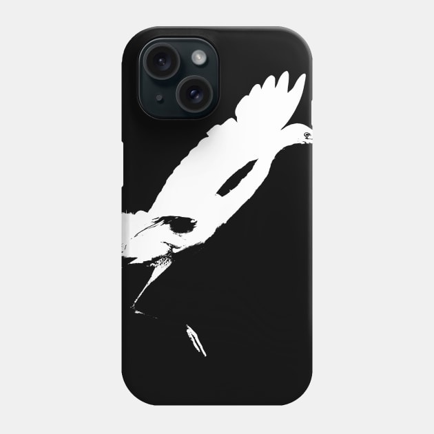 snowy egret retro Phone Case by phatvo