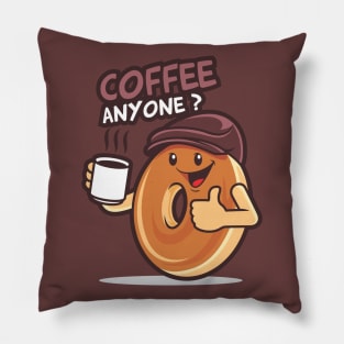 Coffee Bagel Man Pillow