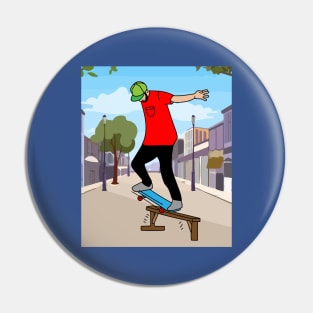 Retro Skateboarder Pin