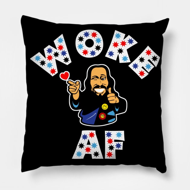 Woke AF - Jesus Pillow by TJWDraws