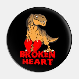 Dinosaur Broken Heart tees Pin