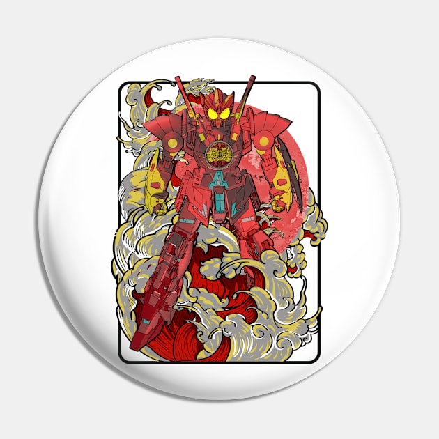 Red Hyper OOO Gundam Pin by gblackid