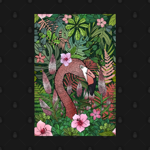 Florencia the Flamingo in her Forest Full of Florals by IrishViking2