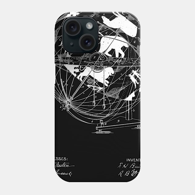 Terrestro sidereal globe Vintage Patent Hand Drawing Phone Case by TheYoungDesigns