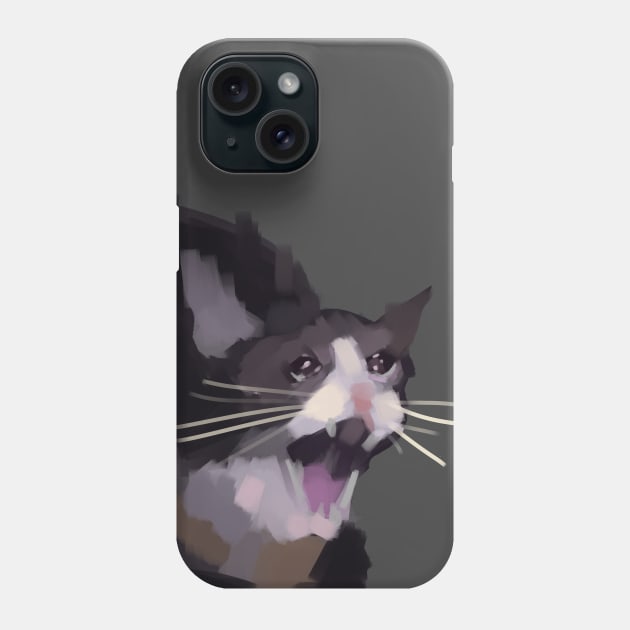 hilarious Crying cat meme Phone Case by Lunaticmoonart