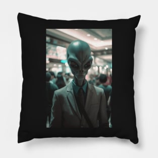 Business Alien - In The Mall Pillow