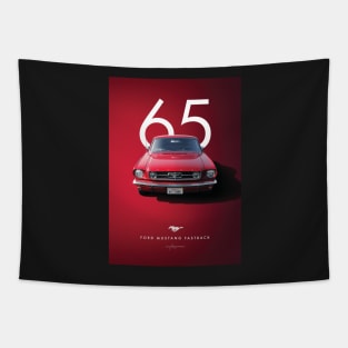 1965 Red Ford Mustang Artwork Tapestry