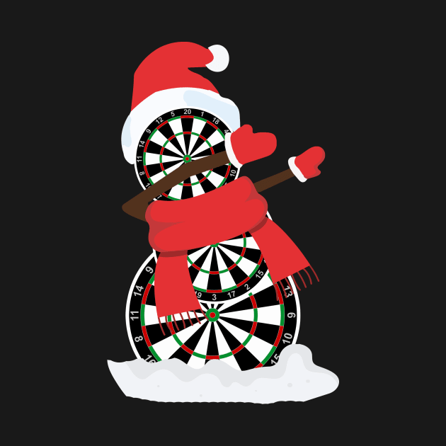 Darts Snowman Dabbing Xmas Gift For Dart Player by ROMANSAVINRST