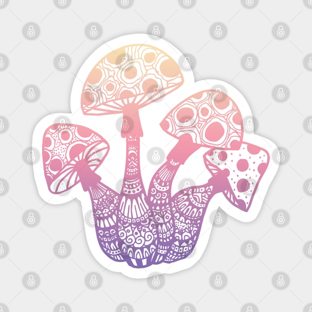 Pastel Zen Mushrooms Magnet by julieerindesigns