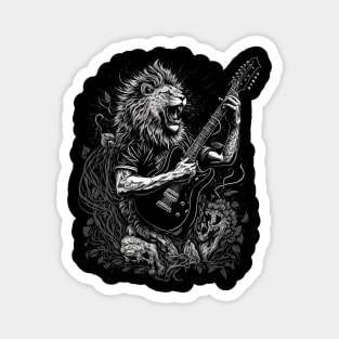 Lion Playing a Guitar Magnet
