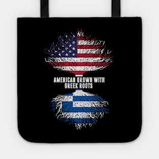 American Grown with Greek Roots USA Flag Tote
