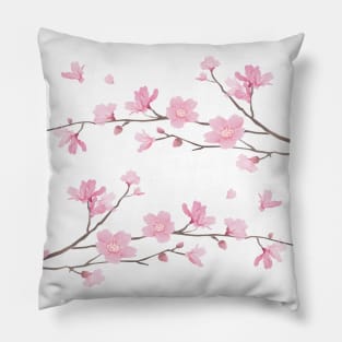 Cherry Blossom Branches – Transparent Background Pillow