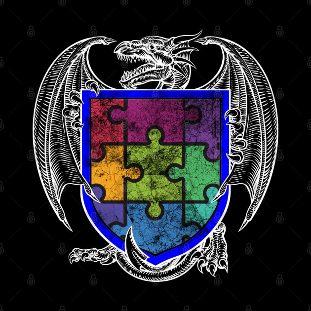 Dragon Shield Autism Awareness by chiinta