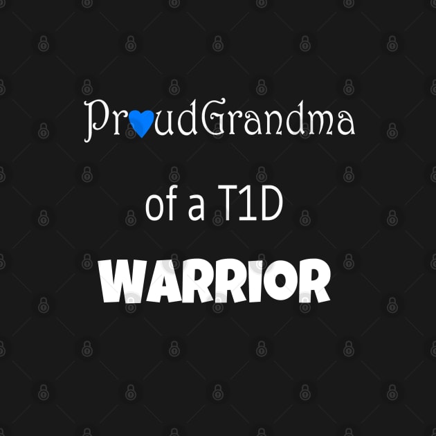 Proud Grandma - White Text - Blue Heart by CatGirl101