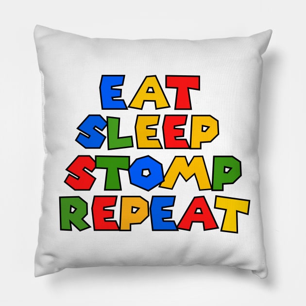 Eat sleep stomp repeat Pillow by mksjr