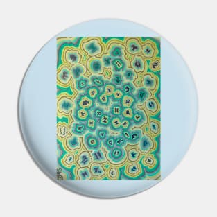 Zen Doodle Astrology Yellow Morning Pin