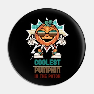 Retro Coolest Pumpkin In The Patch Halloween Pin