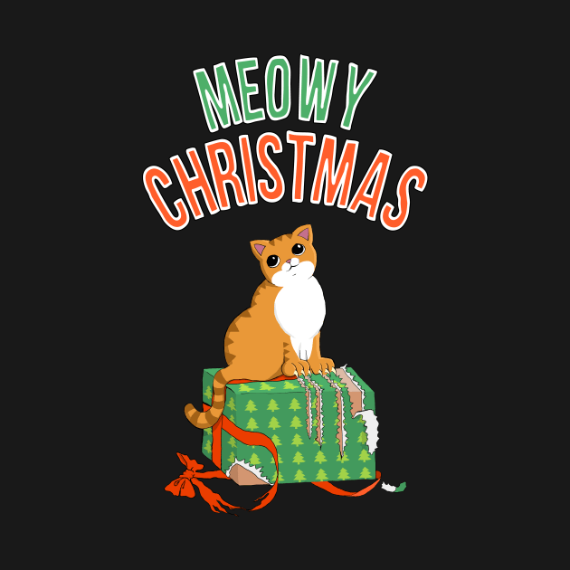 Meowy Christmas Orange Tabby Cat by xenotransplant