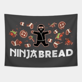 Ninja Bread Gingerbread Man Funny Christmas Tapestry
