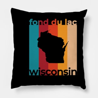 Fond du Lac Wisconsin Retro Pillow