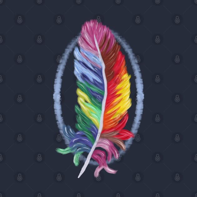 Colorful Bird Feather by Lighttera