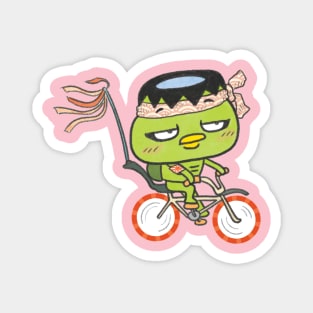 Funny Kappa Yokai on an Old school bicycle! Magnet