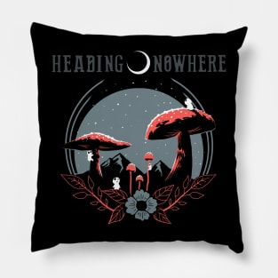 Heading Nowhere Red/Gray Pillow