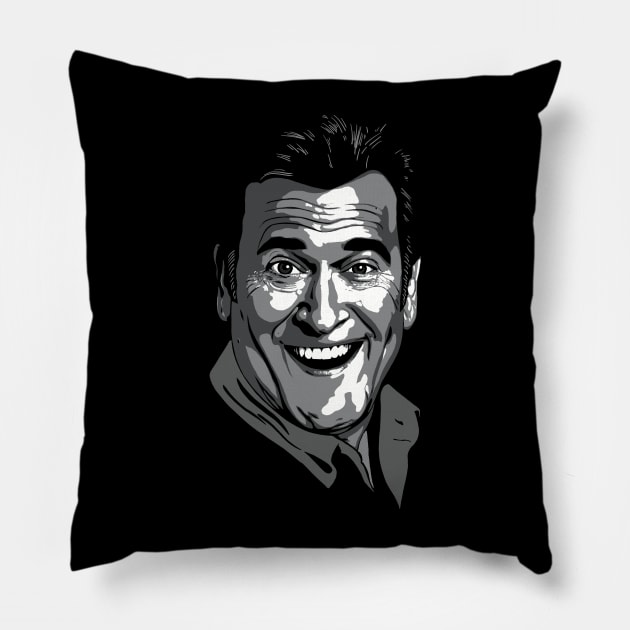 Bruce Campbell greyscale Pillow by @johnnehill