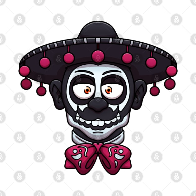 Mexican Sugar Skull Man Face by TheMaskedTooner