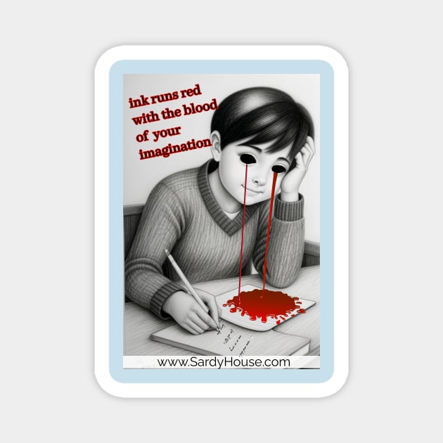 Red Ink Rumination Magnet by SardyHouse