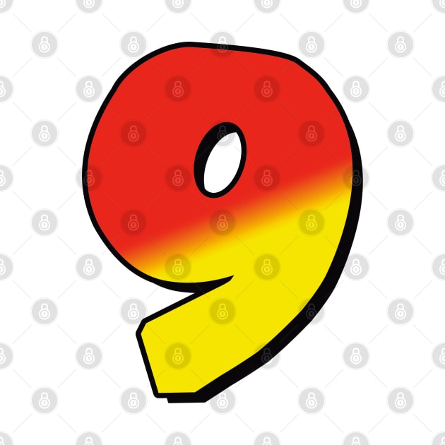 Number 9 red / yellow by Dmitri