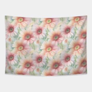 Watercolor  Big  Pink Daisy Flowers Tapestry