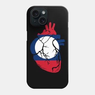 Laos Flag, Anatomical Heart Design Phone Case