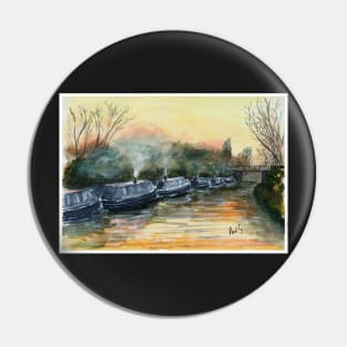 Winters Evening On The Coventry Canal - England Pin