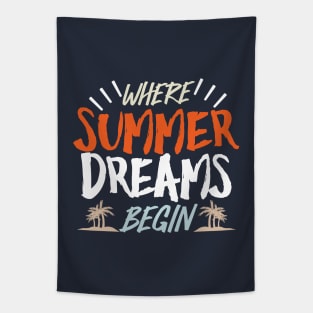 Where Summer Dreams Begin' Celestial Beach Night Tapestry