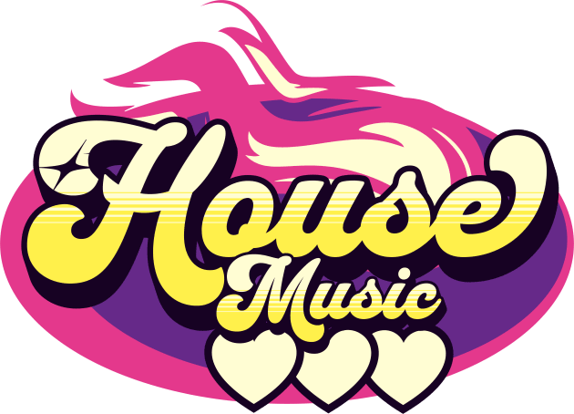 HOUSE MUSIC  - House Music Heat (Purple/Yellow) Kids T-Shirt by DISCOTHREADZ 