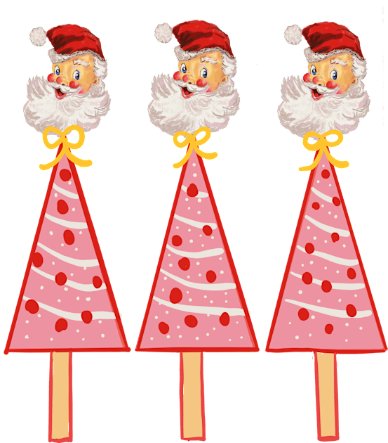 Frozen Santa Claus and Christmas tree ice cream popsicles!  t-shirt and stickers! Kids T-Shirt by Peaceful Pigments