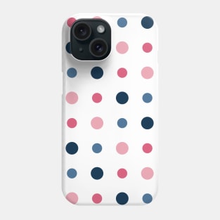 White with pink and blue dots Phone Case